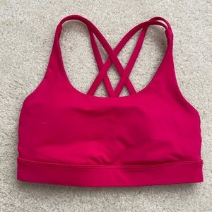 pink lulu energy sports bra